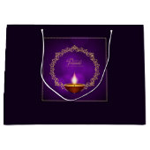 マッチングハッピーディワリパープル ラージペーパーバッグ (正面)