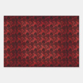 マッチングハロウィーンブラックバラゴシックホワイトレースレッド ラッピングペーパーシート (正面2)