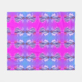 マッチングパープルパターンファッションデザイン10代の名門私立校風の フリースブランケット (正面(横))