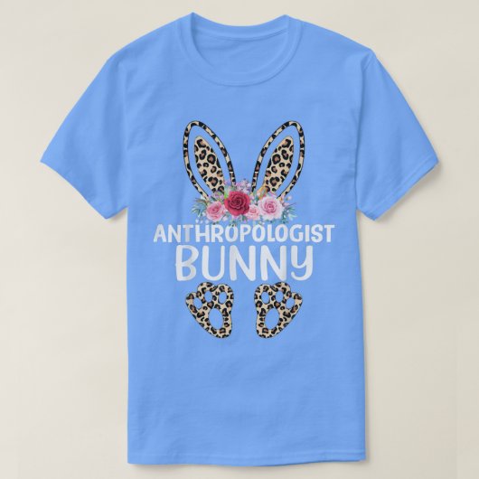 マッチングヒョウおもしろい活字バニー人類学者 Tシャツ (デザイン正面)