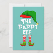 マッチングファミリーおもしろいクリスマスザパパ小妖精や小人 招待状 (正面)