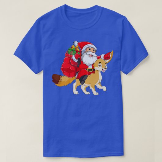 マッチングファミリーおもしろいサンタライディングFennec For Chris Tシャツ (デザイン正面)