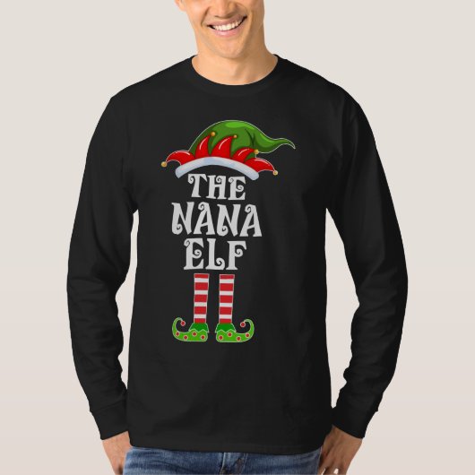 マッチングファミリーおもしろいザナナ小妖精や小人クリスマスコスト Tシャツ (正面)