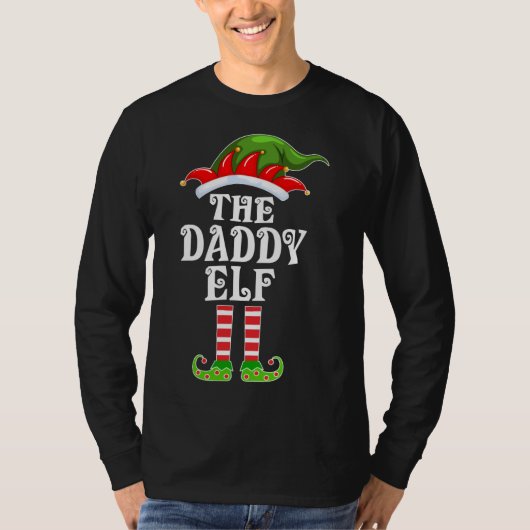 マッチングファミリーおもしろいザDaddy小妖精や小人クリスマスコスト Tシャツ (正面)