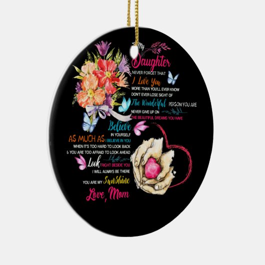 マッチングファミリーの母からの私の娘の贈り物に セラミックオーナメント (右)
