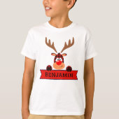 マッチングファミリークリスマスバッファロープリッドトナカイ Tシャツ (正面)