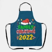 マッチングファミリークリスマス2022チームサンタ小妖精や小人スクア エプロン (正面)