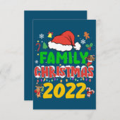 マッチングファミリークリスマス2022チームサンタ小妖精や小人スクア サンキューカード (正面/裏面)