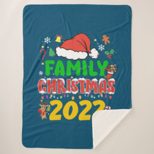 マッチングファミリークリスマス2022チームサンタ小妖精や小人スクア シェルパブランケット