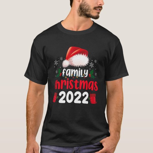 マッチングファミリークリスマス2022パジャマスチームサンタ Tシャツ (正面)
