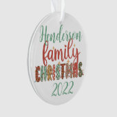 マッチングファミリークリスマス2022 オーナメント (正面)