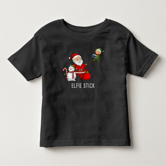 マッチングファミリークリスマス2022 - Santa Elfieスティック トドラーTシャツ (正面)