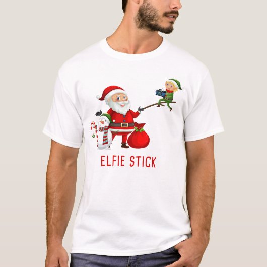 マッチングファミリークリスマス2022 - Santa Elfieスティック Tシャツ (正面)