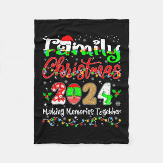 マッチングファミリークリスマス2024 Santa Hat Lights Xm フリースブランケット