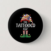 マッチングファミリーグループ私は入れ墨をした小妖精や小人のクリスマス 缶バッジ (正面)