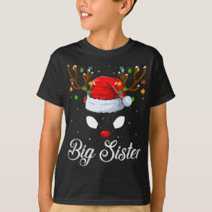 マッチングファミリーサンタハットビッグシスターのトナカイChri Tシャツ
