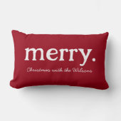 マッチングファミリーモダンミニマリストのメリークリスマス ランバークッション (正面)