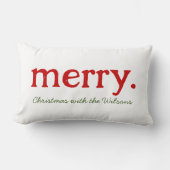 マッチングファミリーモダンミニマリストのメリークリスマス ランバークッション (正面)