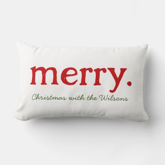 マッチングファミリーモダンミニマリストのメリークリスマス ランバークッション (正面)
