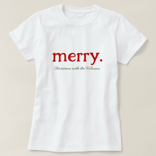 マッチングファミリーモダンミニマリストのメリークリスマス Tシャツ (デザイン正面)