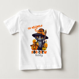マッチングファミリー名ハロウィーンキャットカボチャ ベビーTシャツ