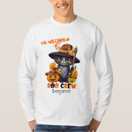 マッチングファミリー名ハロウィーンキャットカボチャ Tシャツ