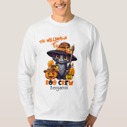 マッチングファミリー名ハロウィーンキャットカボチャ Tシャツ (正面)