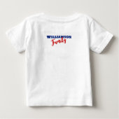 マッチングファミリー名7月4日オールアメリカン・ガール ベビーTシャツ (裏面)