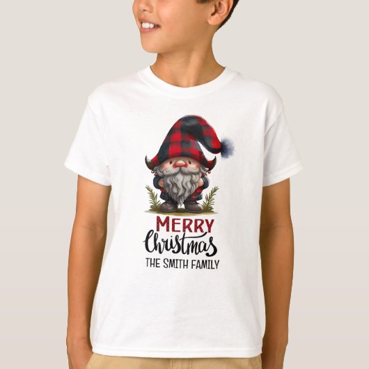 マッチングファミリー格言メリークリスマス | 格子状おもしろい Tシャツ (正面)