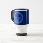 マッチングブルー出生クリスマス トラベルマグ (正面左)