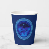 マッチングブルー出生クリスマス 紙コップ (正面)