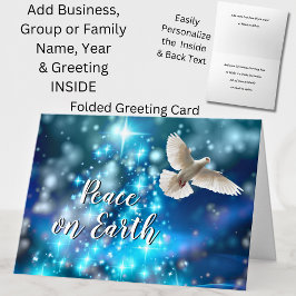 マッチングブルー鳩ピースクリスマスグリーティングカード カード