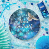 マッチングブルー鳩ピースクリスマス9" ペーパープレート (パーティー)