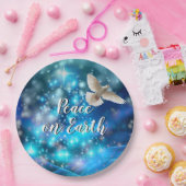 マッチングブルー鳩ピースクリスマス9" ペーパープレート (パーティー)