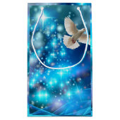 マッチングブルー鳩ピースクリスマス スモールペーパーバッグ (裏面)