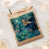 マッチングブルー鳩ピースクリスマス フェイバーバッグ (クリップ留めされた状態)