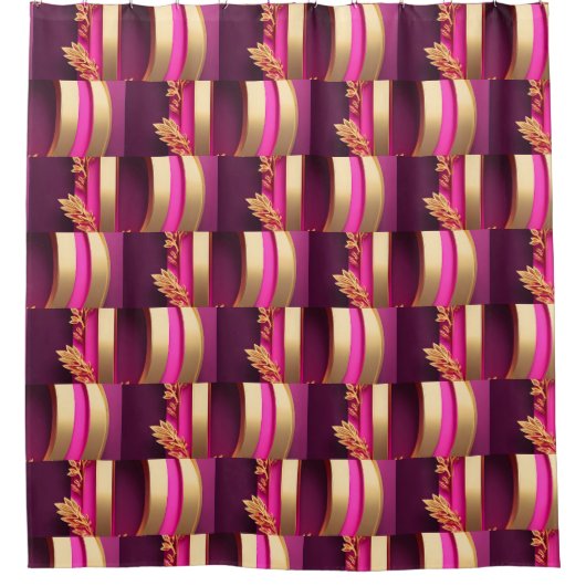 マッチングマット付きデザイナーシャワーカーテン シャワーカーテン (正面)