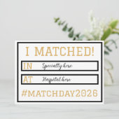 マッチング当日の発表 招待状 (スタンド正面)