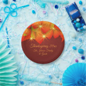 マッチング感謝祭葉オレンジ色の商品名Year 7" P ペーパープレート (パーティー)