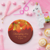 マッチング感謝祭葉オレンジ色の商品名Year 7" P ペーパープレート (パーティー)