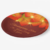 マッチング感謝祭葉オレンジ色の商品名Year 9" P ペーパープレート (アングル)