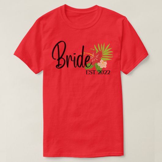 マッチング新郎新婦ハネムーンたった今結婚しました Tシャツ (デザイン正面)