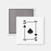 マッチング5つのスペードスーツトランプモダン5 マグネット (正面/裏面)