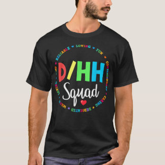 マッチングDHH先生聴覚障害懸命ASL Squa Tシャツ