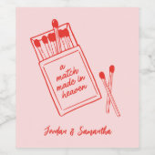 マッチ作り天国ピンク&赤ワインラベルセット ワインラベル (シングルラベル)