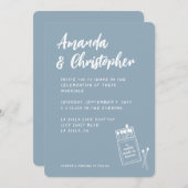 マッチ作り天国レトロダスティブルー結婚ズ 招待状 (正面/裏面)
