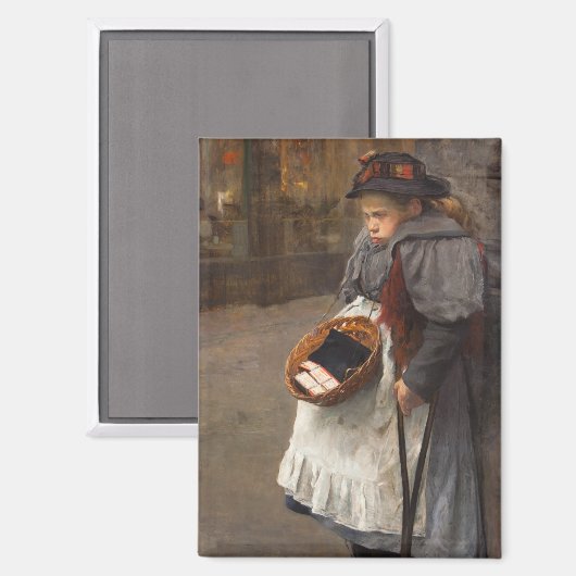 マッチ売りの少女 貧しいストリートの子供 都市の貧困 マグネット (正面/裏面)