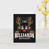マッチ家族のビリヤードのトナカイのクリスマス カード (黄色い花)