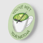 マッチ抹茶グリーンティーラテラブ ラージ壁時計 (傾斜)
