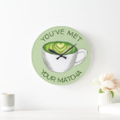 マッチ抹茶グリーンティーラテラブ ラージ壁時計 (ホーム)